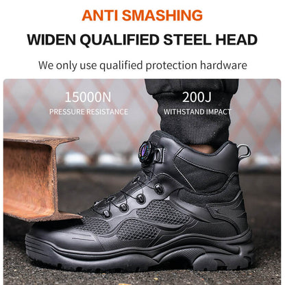 Swivel Buttons Work Boots For Men anti-puncture