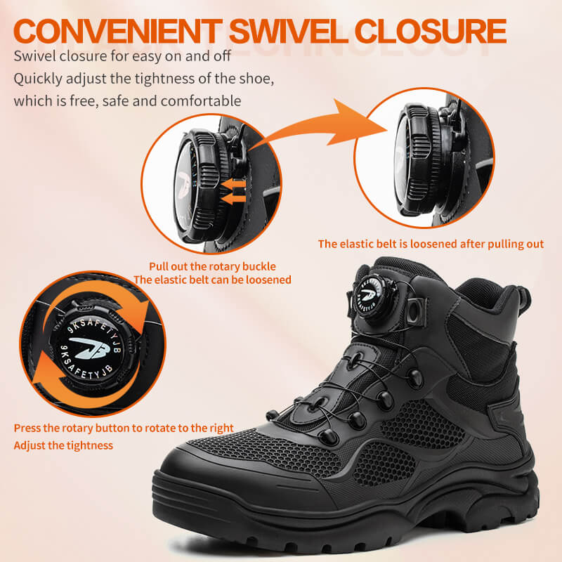 Swivel Buttons Work Boots For Men Function 